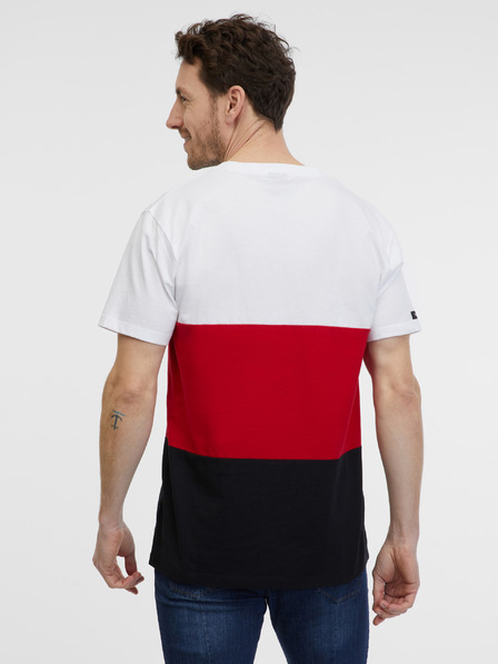 Sam 73 Tricou alb și roșu pentru bărbați SAM 73 Norman
