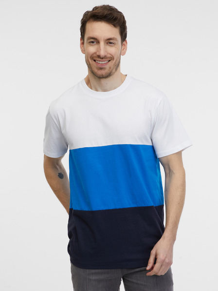 Sam 73 Tricou alb și albastru pentru bărbați SAM 73 Norman