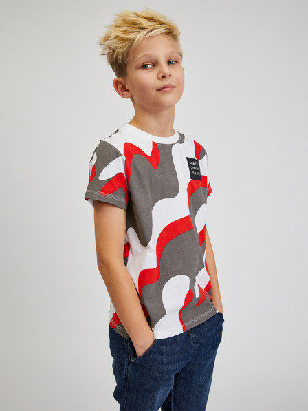 Sam 73 Tricou cu model pentru băieți gri și roșu SAM 73 Oscar