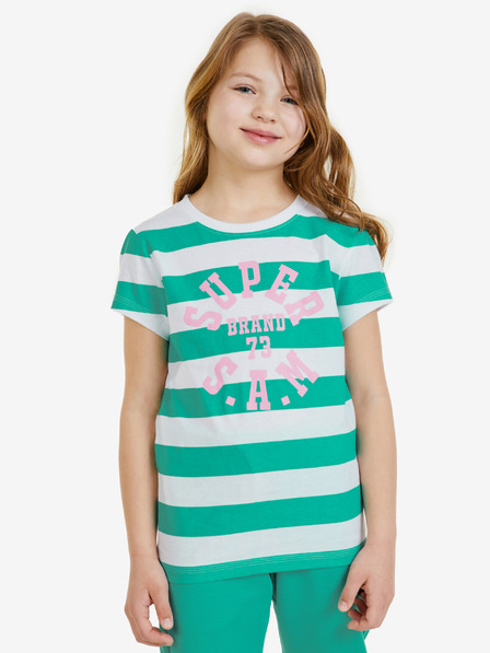 Sam 73 Tricou dungat alb și verde pentru copii SAM 73 Siobhan