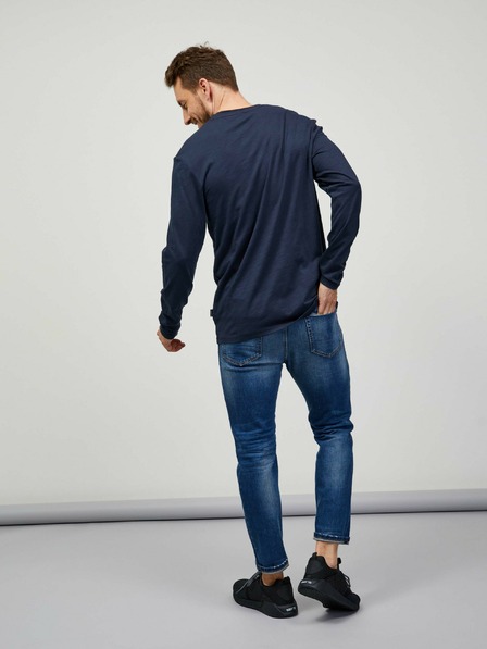 Sam 73 Tricou albastru închis cu mânecă lungă pentru bărbați SAM 73 Mindart