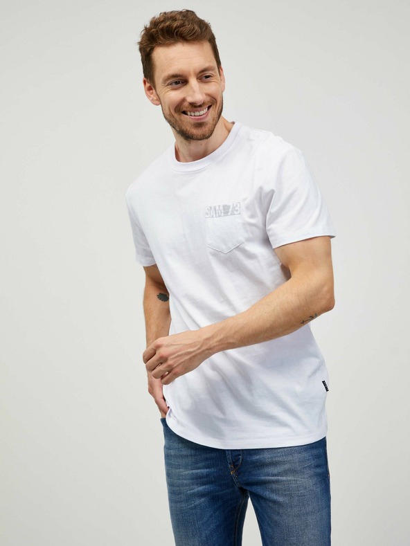 Sam 73 Tricou alb pentru bărbați SAM 73 Quarip