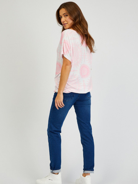 Sam 73 Tricou cu model pentru femei alb și roz SAM73 Taurus