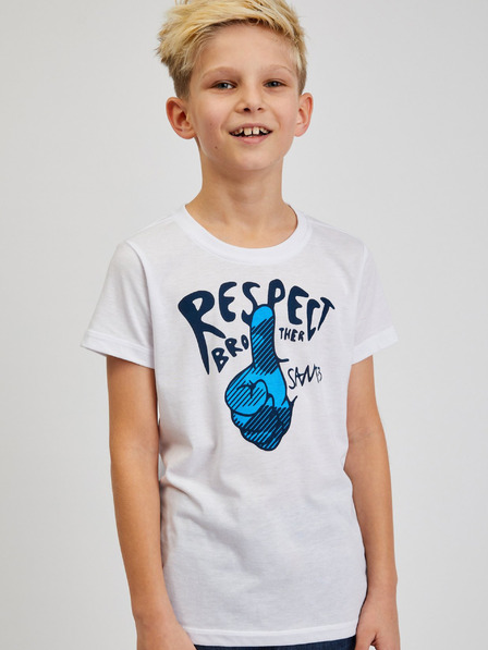 Sam 73 Tricou imprimat băieți alb SAM73 Scutum