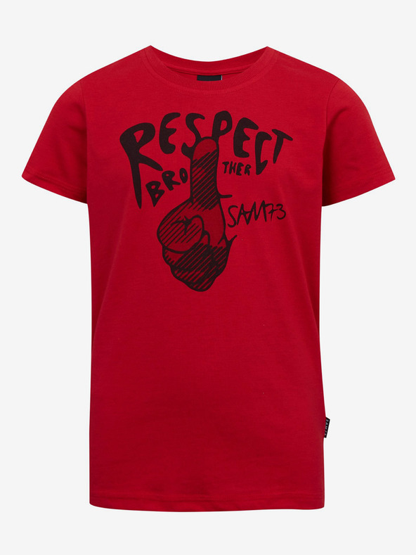 Sam 73 Tricou imprimat roșu pentru băieți SAM73 Scutum
