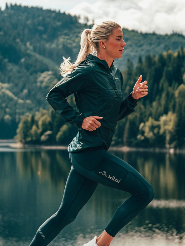 Kilpi Jachetă de alergare ultraușoară pentru femei Kilpi ANORI-W Verde închis