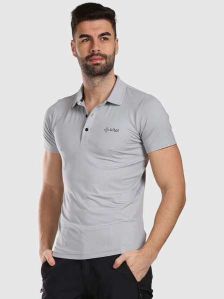 Kilpi Tricou polo funcțional pentru bărbați Kilpi GIVRY-M Gri deschis