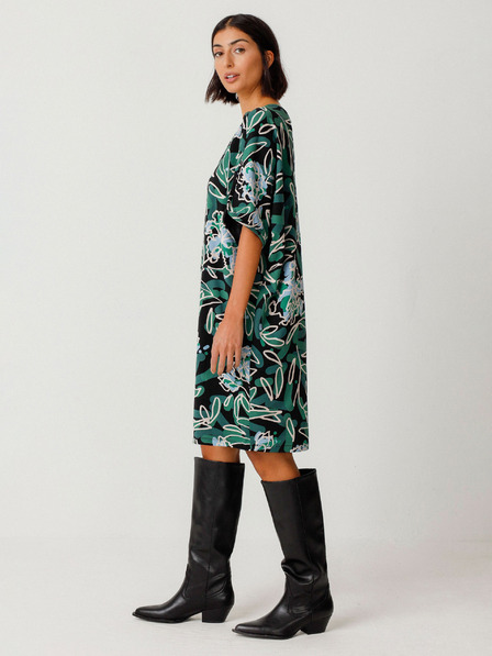 SKFK Rochie florală verde pentru femei SKFK Vestido Geaxi