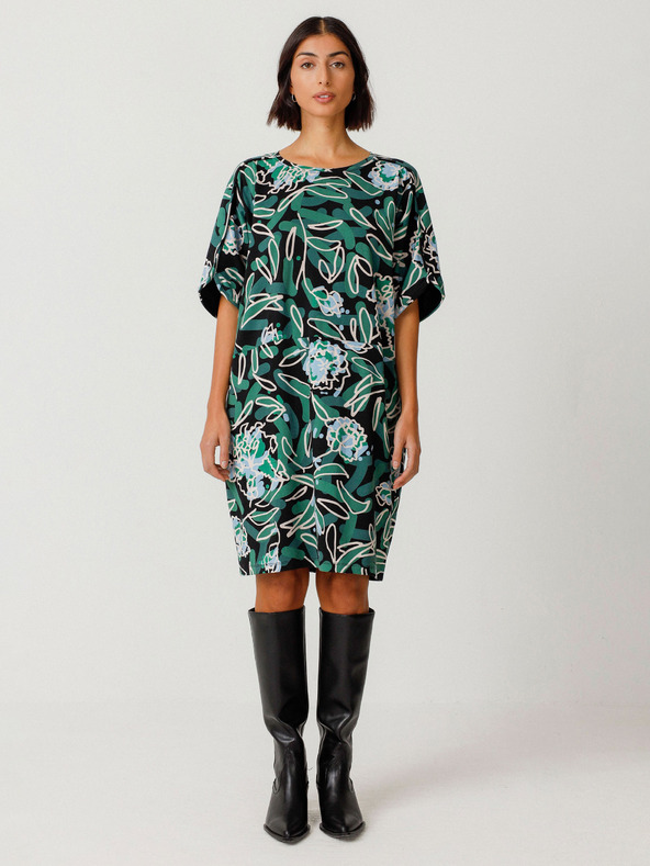 SKFK Rochie florală verde pentru femei SKFK Vestido Geaxi