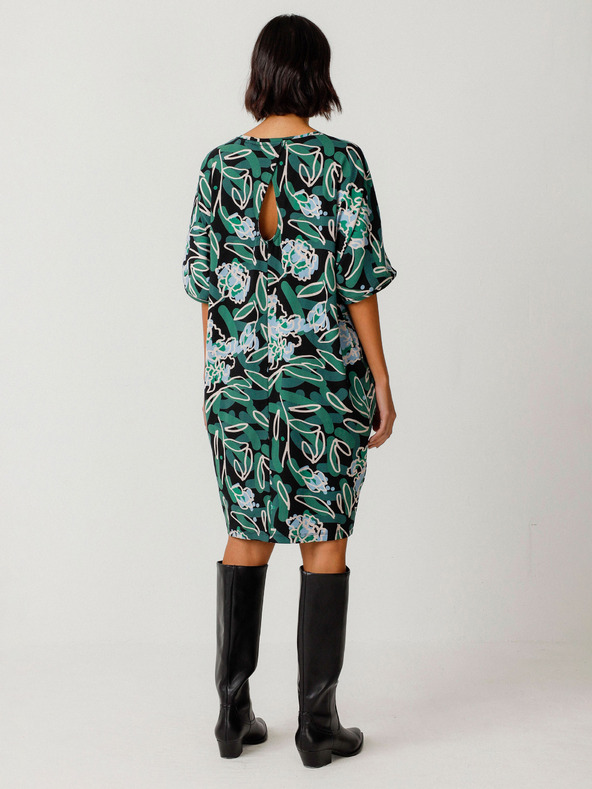 SKFK Rochie florală verde pentru femei SKFK Vestido Geaxi