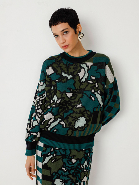 SKFK SKFK Suéter Larhun Cardigan floral verde, pentru femei