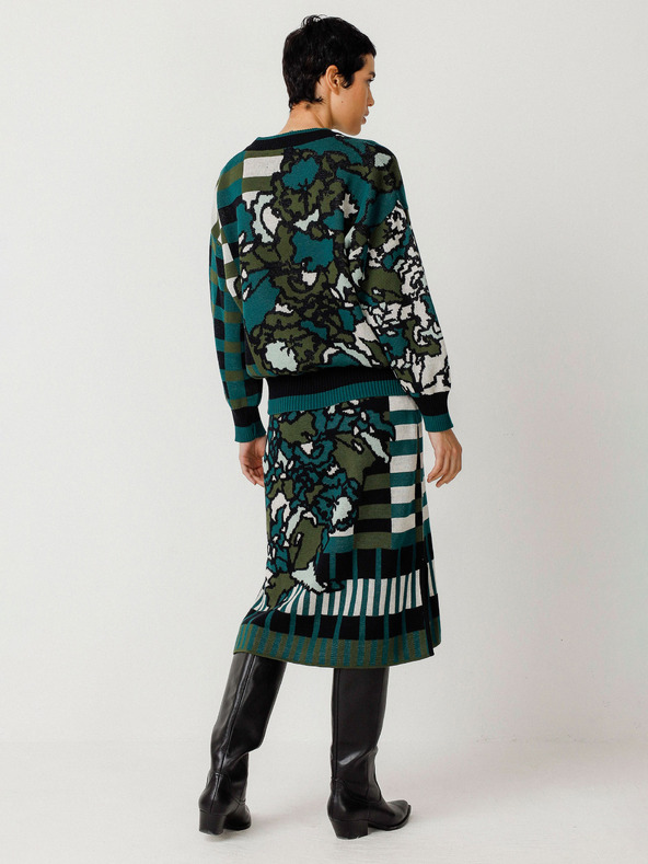 SKFK SKFK Suéter Larhun Cardigan floral verde, pentru femei