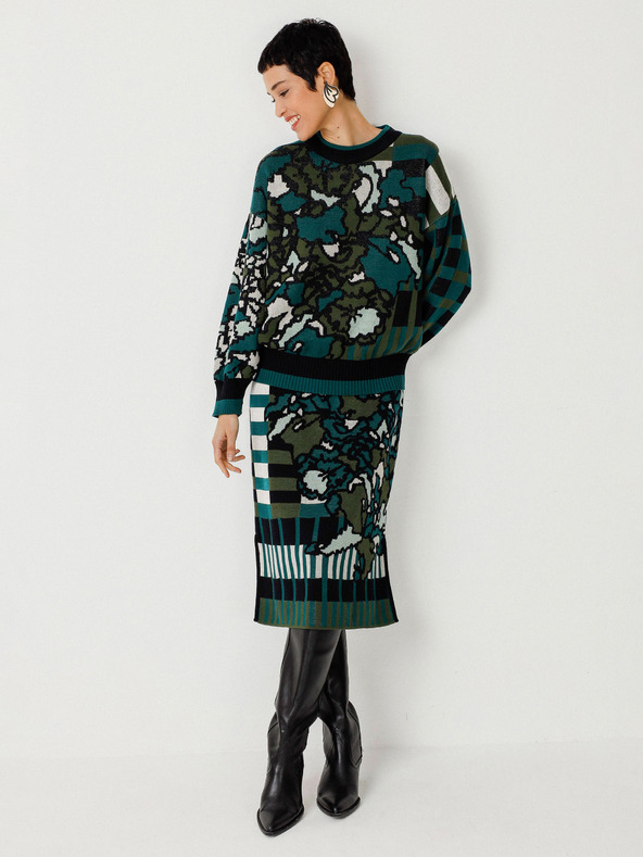 SKFK SKFK Suéter Larhun Cardigan floral verde, pentru femei