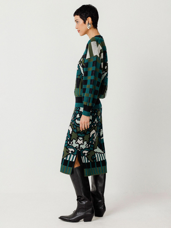 SKFK SKFK Suéter Larhun Cardigan floral verde, pentru femei