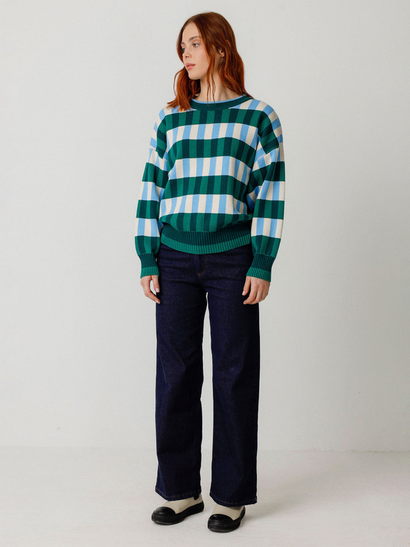 SKFK SKFK Suéter Larhun Cardigan în carouri albastru-verde, pentru femei