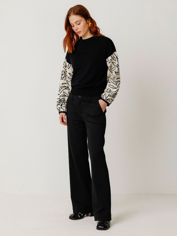 SKFK SKFK Suéter Aitza Pulover crem și negru, pentru femei