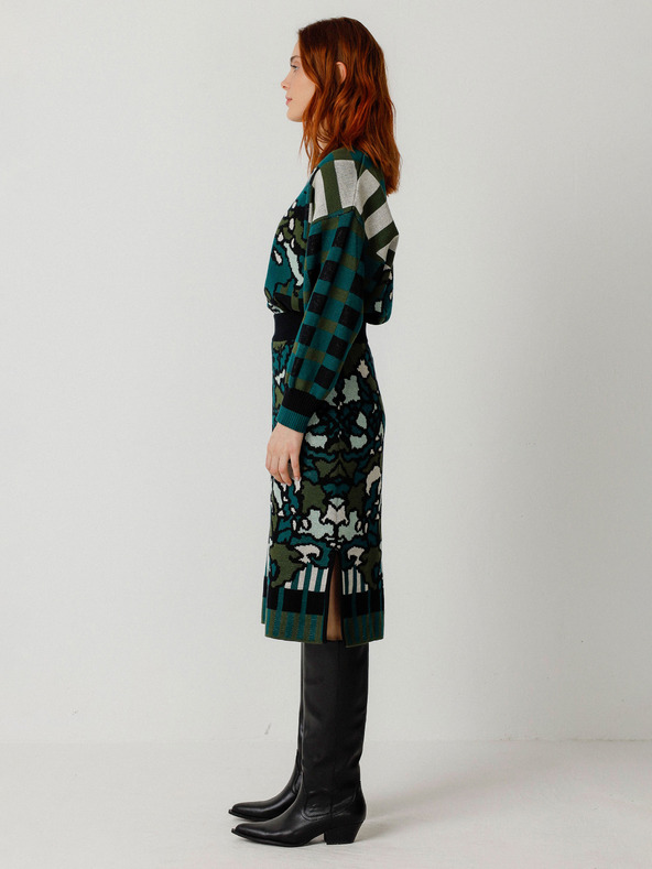 SKFK Verde SKFK Fustă Floral pentru femei Falda Alda