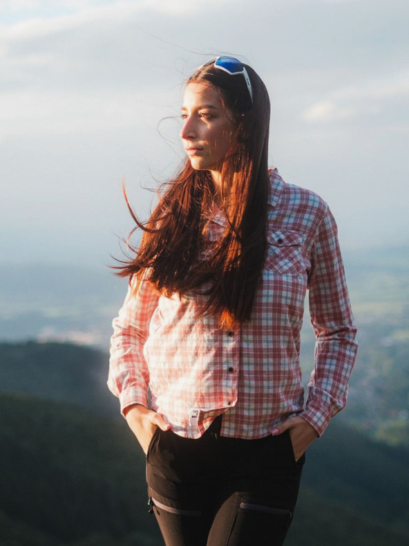 Kilpi Cămașă sport din flanel pentru femei Kilpi FLANNY-W Roz