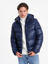 Ombre Clothing Jachetă de iarnă matlasată pentru bărbați, albastru închis, îmbrăcăminte Ombre