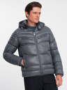 Ombre Clothing Jachetă de iarnă matlasată pentru bărbați gri Ombre Clothing