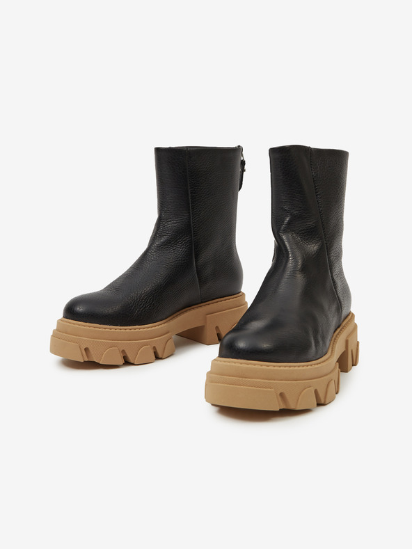 Steve Madden Cizme de gleznă din piele neagră Steve Madden Maryann