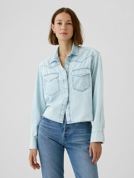 GAP Cămașă din denim Cropped Western GAP