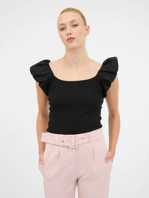 Orsay Tricou negru cu mânecă scurtă pentru femei ORSAY