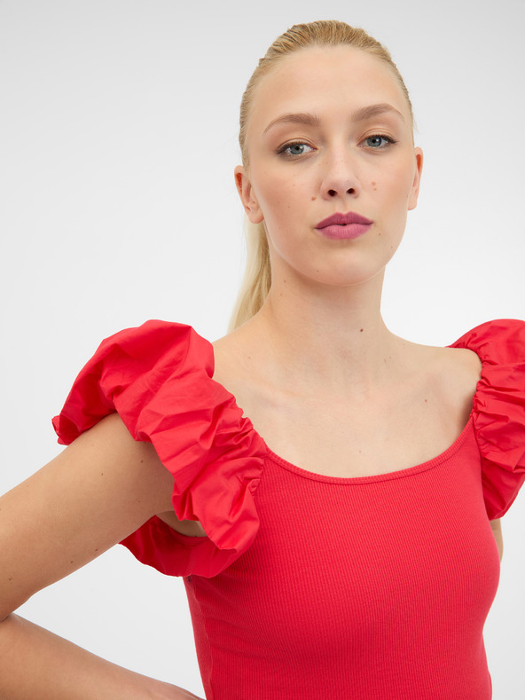 Orsay Tricou roșu cu mânecă scurtă pentru femei ORSAY