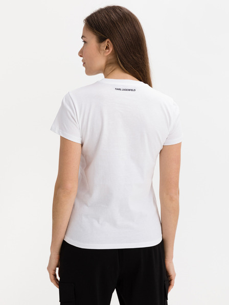 Karl Lagerfeld Tricou alb cu model pentru femei KARL LAGERFELD