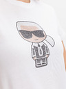 Karl Lagerfeld Tricou alb cu model pentru femei KARL LAGERFELD