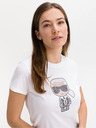 Karl Lagerfeld Tricou alb cu model pentru femei KARL LAGERFELD