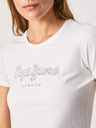 Pepe Jeans Tricou alb pentru femei cu pietre prețioase Pepe Jeans Beatrice