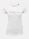 Pepe Jeans Tricou alb pentru femei cu pietre prețioase Pepe Jeans Beatrice