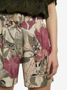 Desigual Pantaloni scurți kaki cu model tropical colorat Pant Etnican