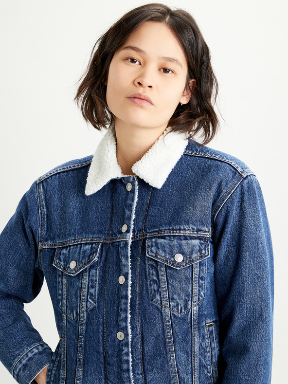 Levi's® Jachetă din denim cu blană artificială Levi's® albastru pentru femei