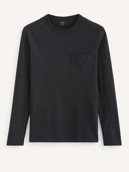 Celio Cămașă de bază neagră pentru bărbați cu buzunar Celio