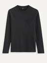 Celio Cămașă de bază neagră pentru bărbați cu buzunar Celio