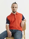 Celio Tricou polo albastru și portocaliu pentru bărbați Celio