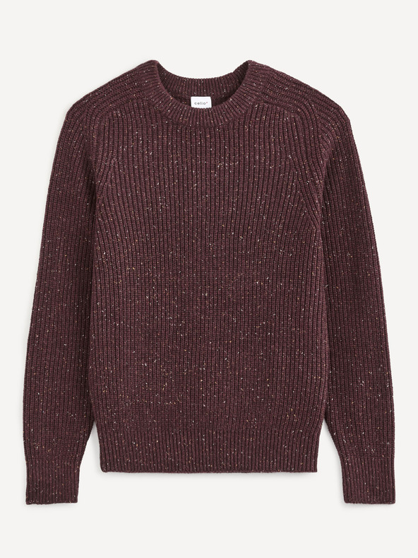 Celio Pulover Celio cu dungi burgundy pentru bărbați