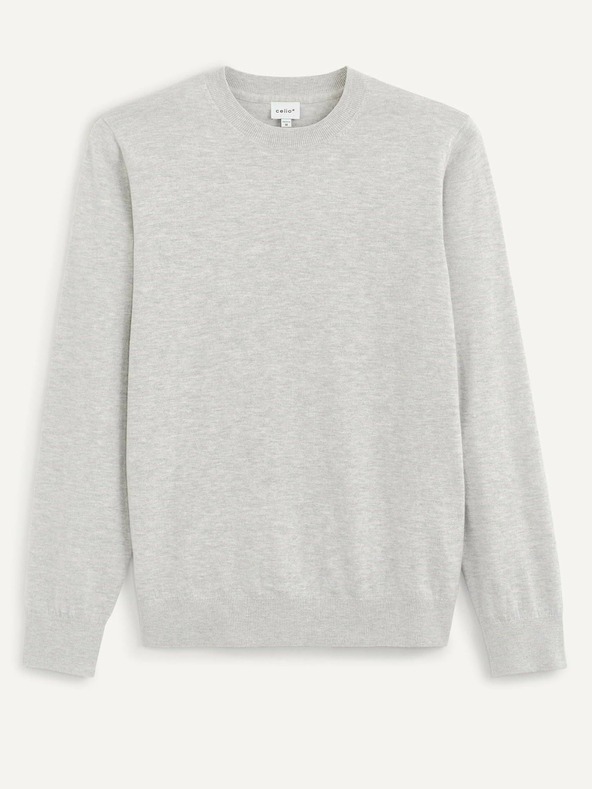 Celio Pulover basic gri deschis pentru bărbați Celio