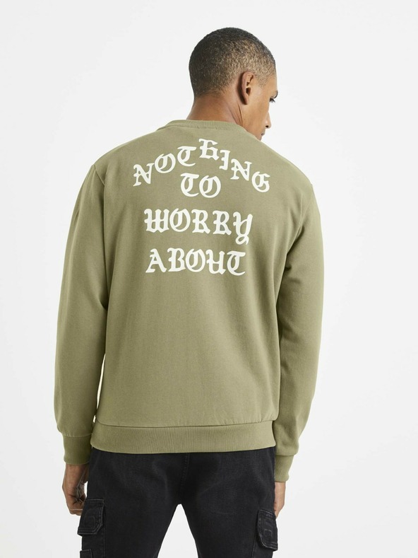 Celio Hanorac verde deschis pentru bărbați cu inscripții Celio pe spate