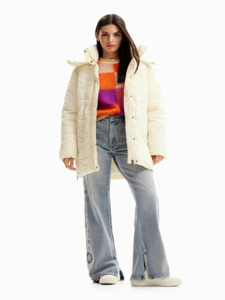 Desigual Jachetă de iarnă Cream Desigual Tulip, damă