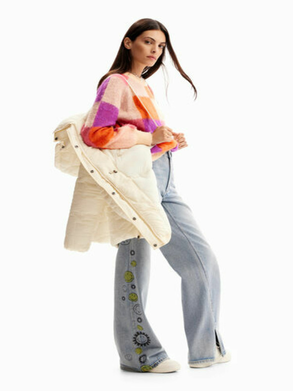 Desigual Jachetă de iarnă Cream Desigual Tulip, damă