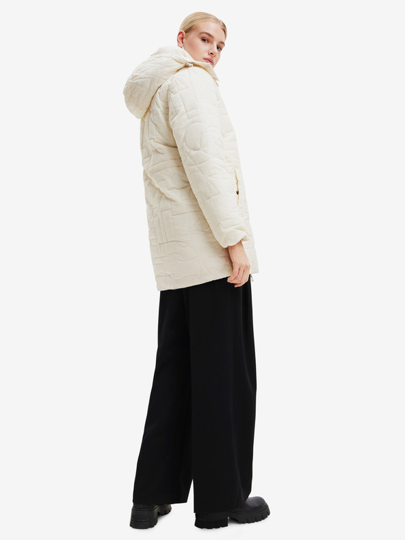 Desigual Jachetă de iarnă Cream Desigual Tulip, damă