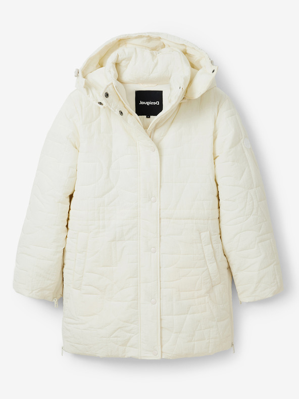 Desigual Jachetă de iarnă Cream Desigual Tulip, damă