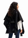 Desigual Poncho negru de damă cu model Desigual Threadflor Milan