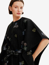 Desigual Poncho negru de damă cu model Desigual Threadflor Milan