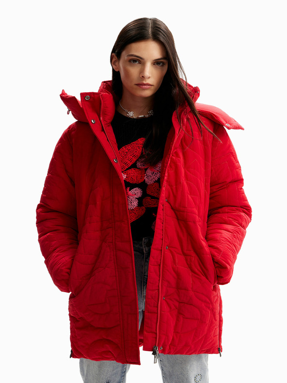 Desigual Jachetă de iarnă Desigual Tulip roșie pentru femei