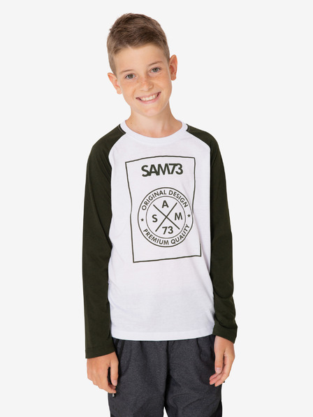 Sam 73 Tricou SAM 73 Jack negru și alb pentru băieți
