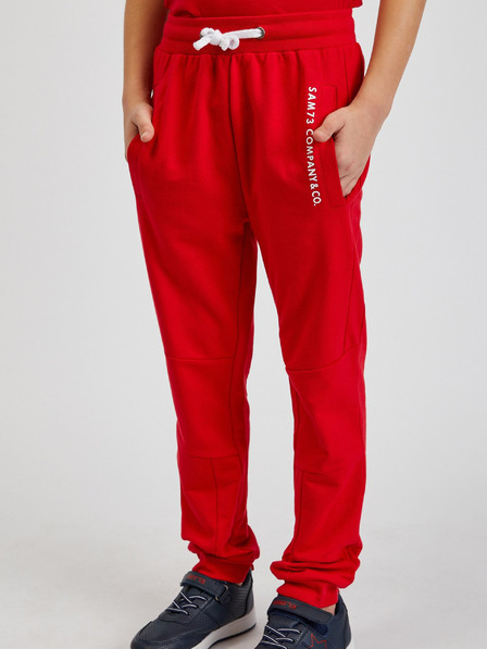 Sam 73 Pantaloni de trening unisex roșii pentru copii SAM73 Kanz